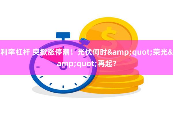 利率杠杆 突掀涨停潮！光伏何时&quot;荣光&quot;再起？