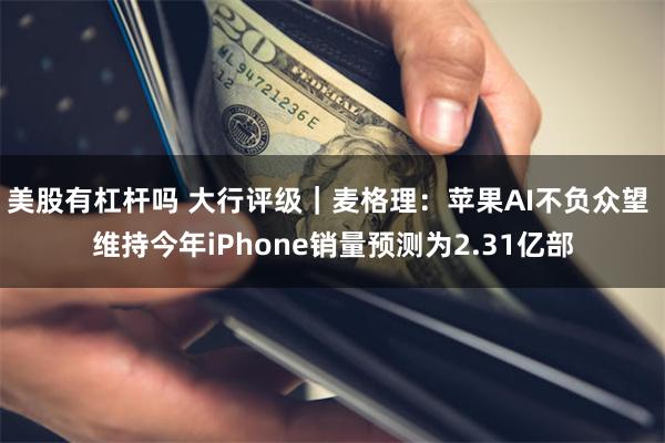 美股有杠杆吗 大行评级｜麦格理：苹果AI不负众望 维持今年iPhone销量预测为2.31亿部