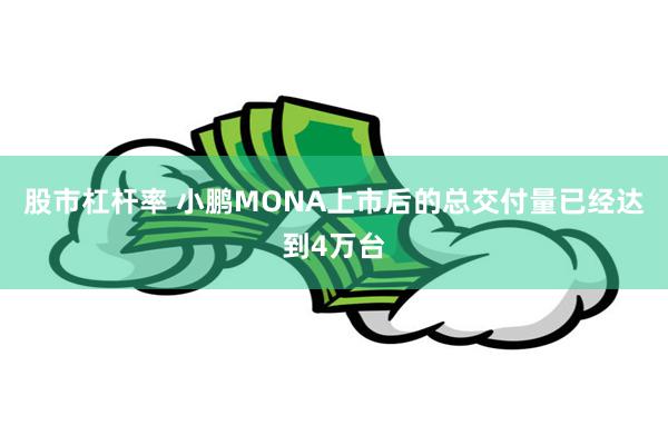 股市杠杆率 小鹏MONA上市后的总交付量已经达到4万台