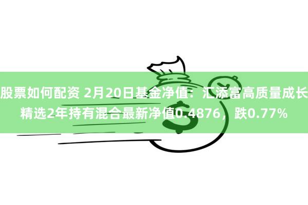 股票如何配资 2月20日基金净值：汇添富高质量成长精选2年持有混合最新净值0.4876，跌0.77%